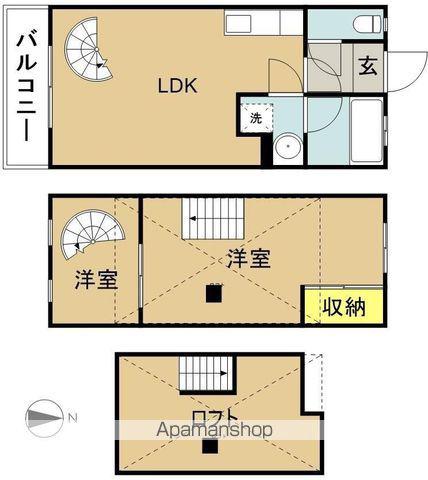 エレガンス花ヶ島(1LDK/1階)の間取り写真