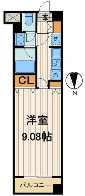 レジディア上野池之端(1K/4階)の間取り写真