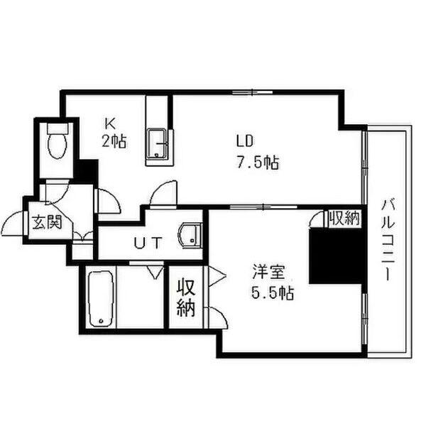 コートビバリッジ(1LDK/4階)の間取り写真