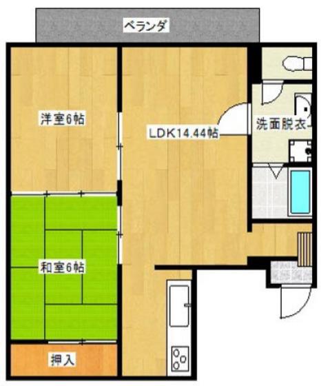 大下屋ビル(2LDK/4階)の間取り写真