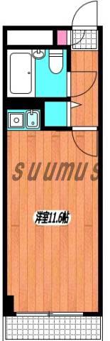 藤和新宿番衆町コープ(ワンルーム/7階)の間取り写真