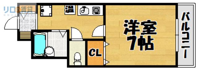リバティハイム桜井II(1K/1階)の間取り写真