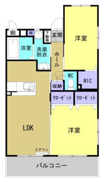 K・キクロスT&II(2LDK/3階)の間取り写真