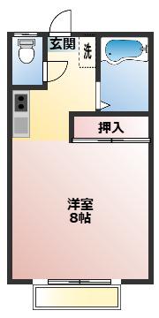 ルノアール(ワンルーム/2階)の間取り写真