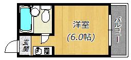 ジオナ大和田(1K/4階)の間取り写真