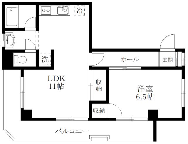ドミールゴードA(1LDK/2階)の間取り写真