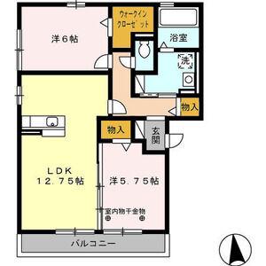 グランアルジャン(2LDK/2階)の間取り写真