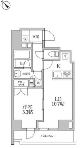 レジディア文京本郷III(1LDK/10階)の間取り写真