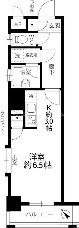 ジーク常盤台(ワンルーム/7階)の間取り写真