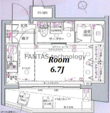 クレヴィスタ戸越銀座(ワンルーム/9階)の間取り写真