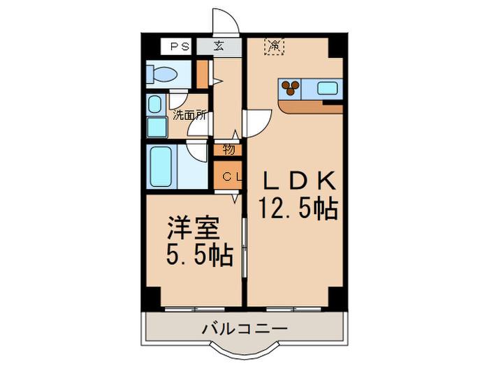 ベルドミール葵(1LDK/3階)の間取り写真