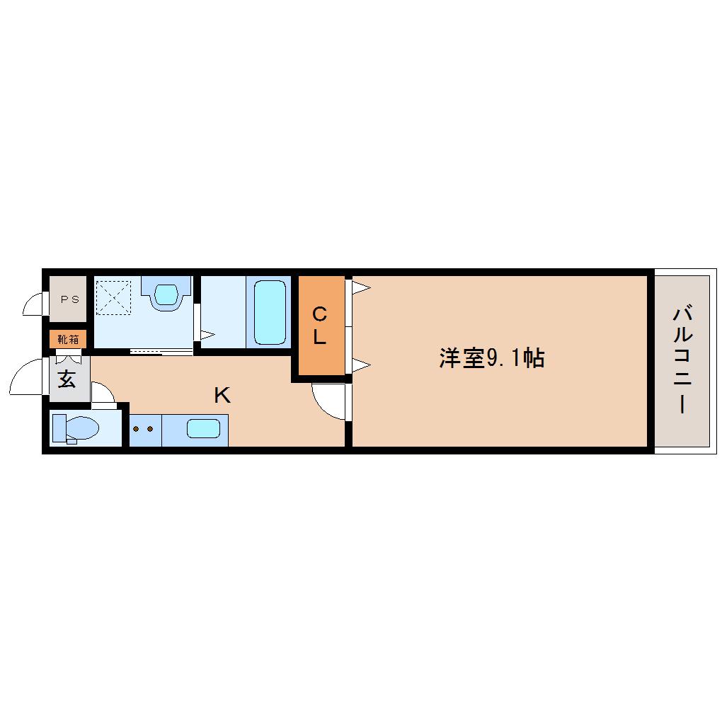ファインパーク(1K/1階)の間取り写真