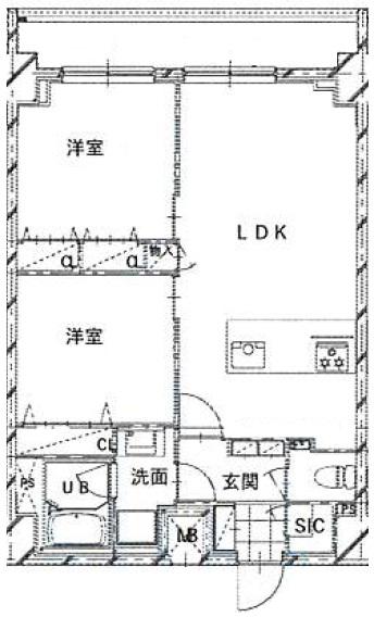 ノキアス新小岩(2LDK/8階)の間取り写真