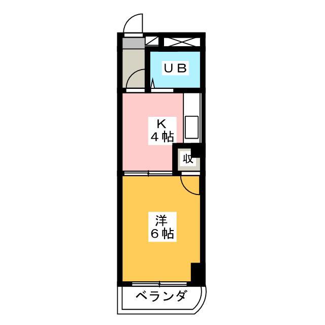 グレースヒルズ(1K/3階)の間取り写真