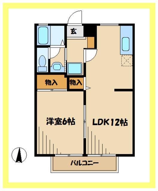 コーポランジュ(1LDK/2階)の間取り写真