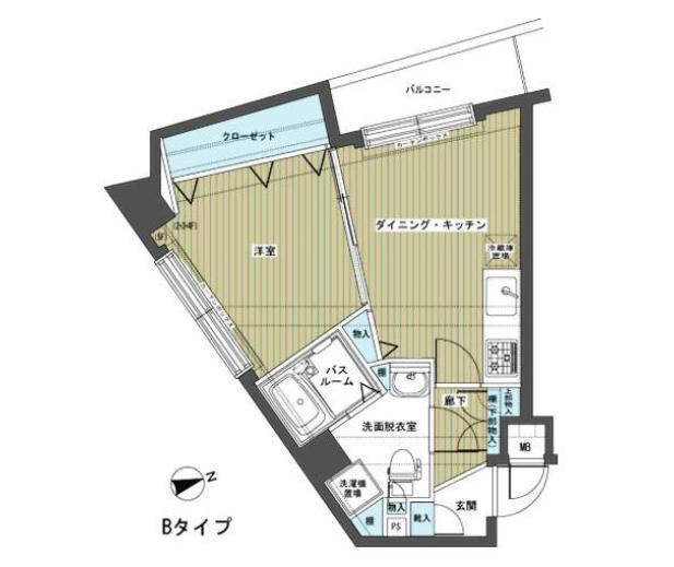 フェニックス笹塚弐番館(1DK/5階)の間取り写真