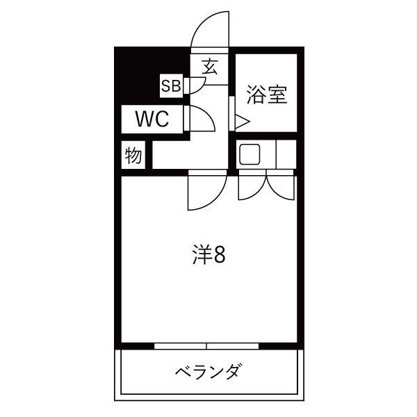 桜マンションII(1K/5階)の間取り写真
