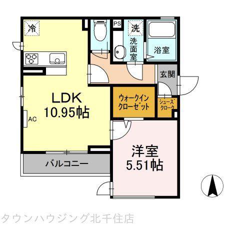 レーヴ・セジュール・アヤセ(1LDK/2階)の間取り写真
