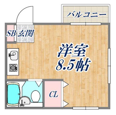 ニューハーモニーセンタービル(ワンルーム/5階)の間取り写真