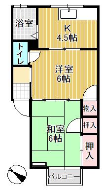 メゾンド・サンコーク(2K/2階)の間取り写真