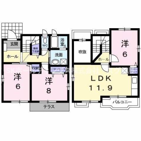 モンパレSーIII(3LDK/1階)の間取り写真