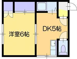 クラウドスクエア野幌(1DK/1階)の間取り写真