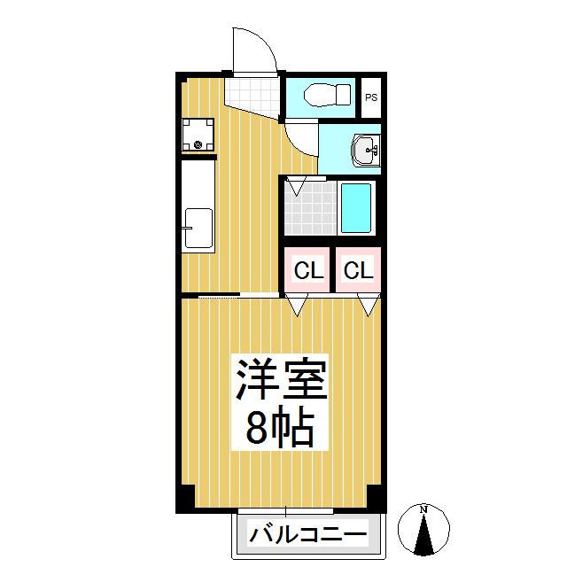 サープラスなおえ(1K/2階)の間取り写真