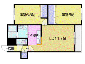 メゾンMT栄通(2LDK/1階)の間取り写真