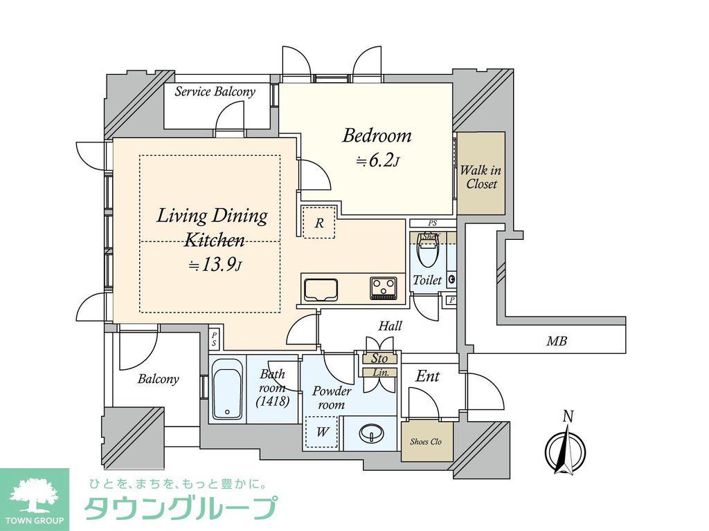 プラウドタワー名古屋丸の内ステーションマークス(1LDK/7階)の間取り写真