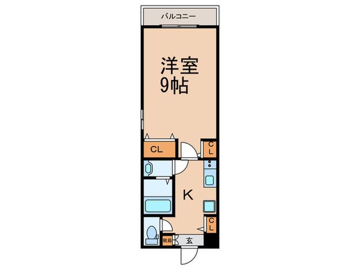 メゾンソレイユII(1K/2階)の間取り写真