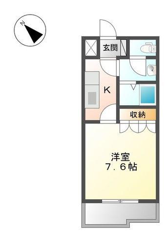 アシューレメゾン(1K/1階)の間取り写真