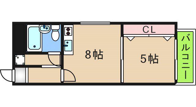プレミセス岸里(1LDK/4階)の間取り写真