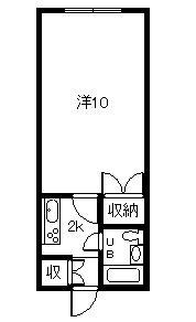東ハイツ8・8(1K/3階)の間取り写真