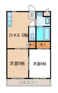 レガーロ・シノギ(2DK/2階)の間取り写真