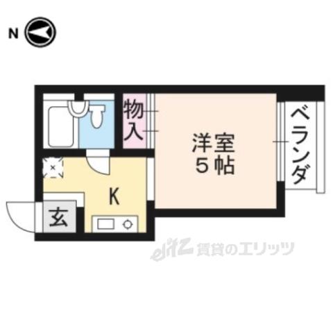 コモディタ竹屋町(1K/4階)の間取り写真