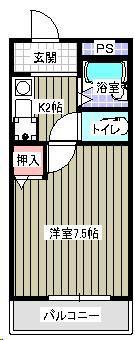 エメローズ汐田(1K/2階)の間取り写真