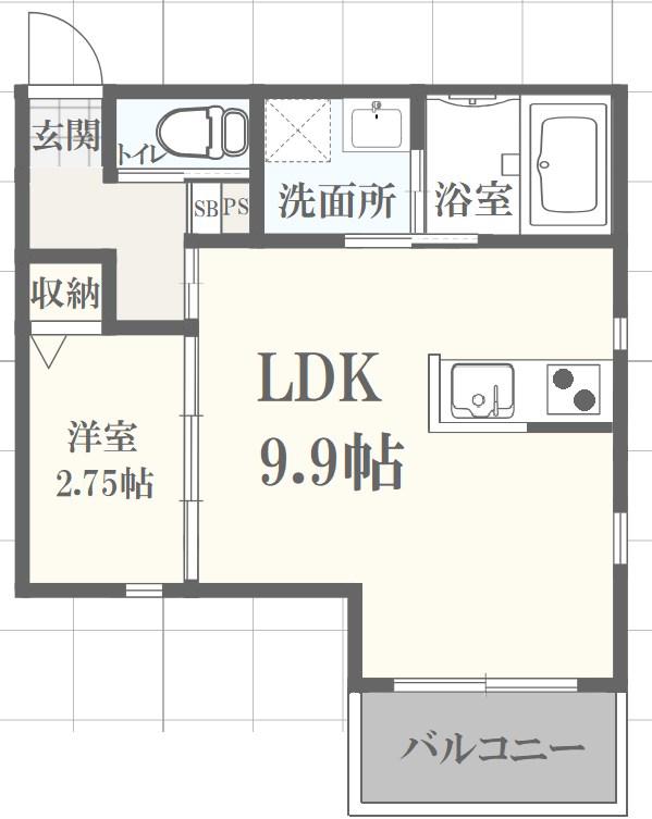 ボヌール英賀保駅前I(1LDK/1階)の間取り写真