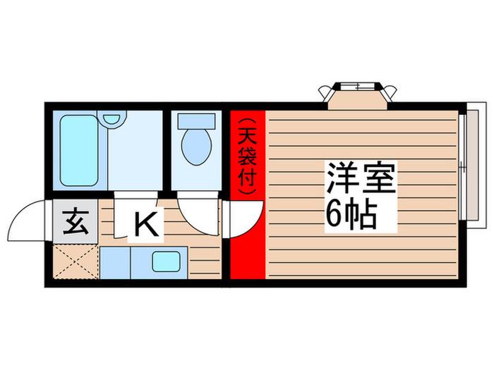 天台ハイリビング参番館(1K/2階)の間取り写真