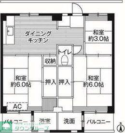 ビレッジハウス小比企 6号棟(3DK/5階)の間取り写真