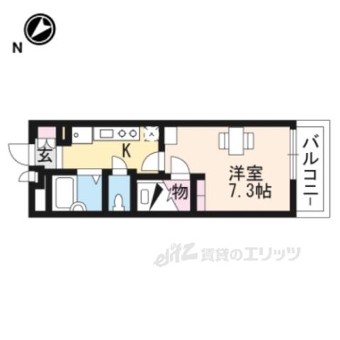 レオパレス若葉(1K/1階)の間取り写真
