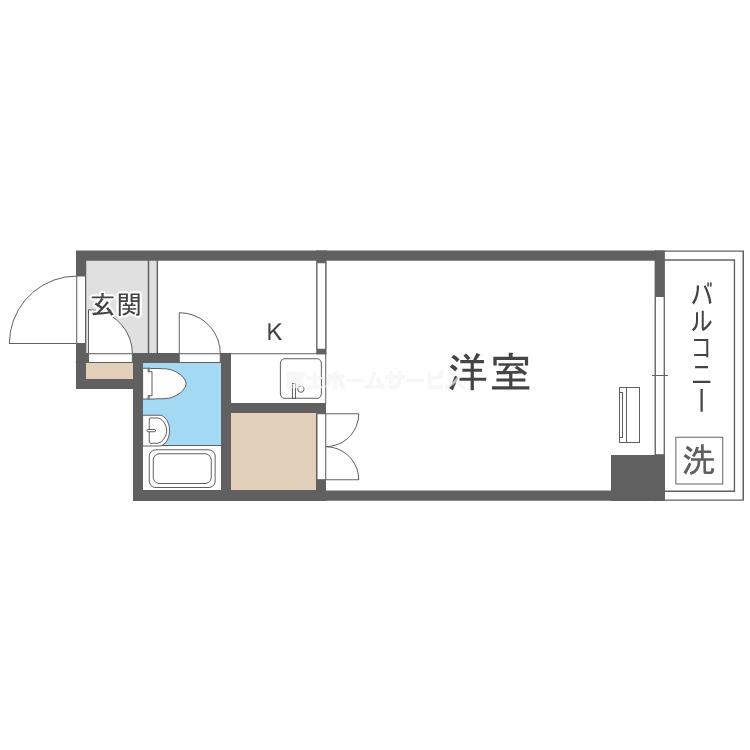 リージェントハイム(ワンルーム/4階)の間取り写真