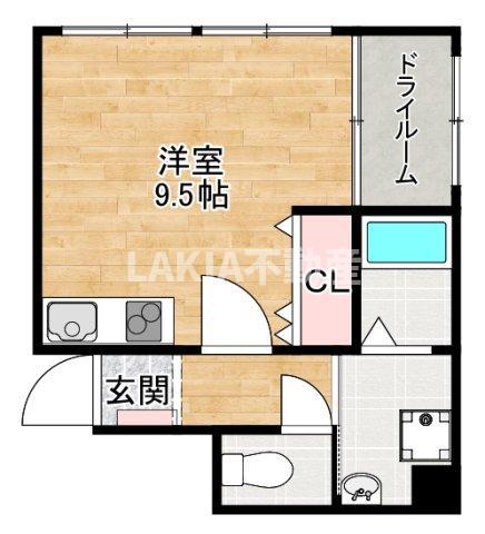 ヒルズビュー寺田町(ワンルーム/9階)の間取り写真