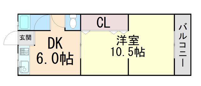 シルバーハイツ大石(1LDK/4階)の間取り写真