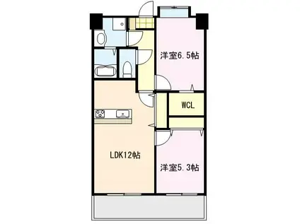 第33川崎ビル(2LDK/7階)の間取り写真