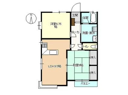 北の街館3号館(2LDK/2階)の間取り写真
