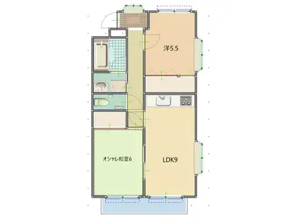 シティパルスギモトII(2DK/2階)の間取り写真