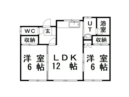 中村ハイツ(2LDK/2階)の間取り写真