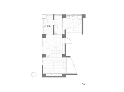 三組坂FLAT(1LDK/7階)の間取り写真