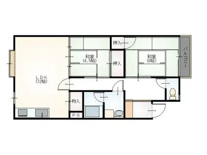 メゾンドフルール(2LDK/2階)の間取り写真