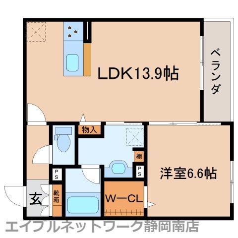 COCON ウエスト(1LDK/2階)の間取り写真